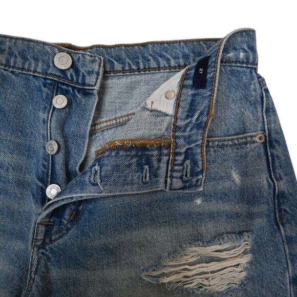 GAP 3" High Rise Button Fly Cut Off Denim Short Womens 27 - Picture 7 of 11